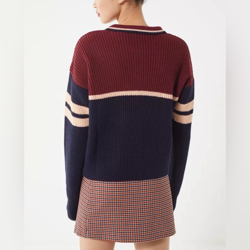 Urban Outfitters S-P Color Block Striped Henley Button Sweater - Picture 14 of 16